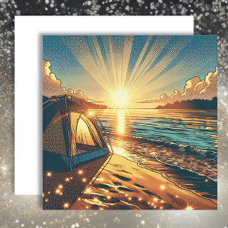 Zelt auf einem Beach-Camping Karte