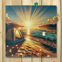 Zelt auf einem Strand-Camping-Themen-Geburtstag