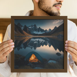 Zelt, Berge und Camping Themenwelt Kunst Leinwanddruck