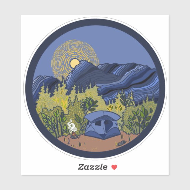 Zelt-Camping-Aufkleber Aufkleber (Blatt)