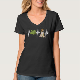 Zelt Camping Shetland Sheepdog Heartbeat Dog T-Shirt