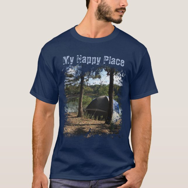 Zelt-Camping-Stilisierte Grafik T-Shirt (Vorderseite)