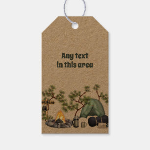 Zelt-Campingplatz-Roh-Hol-Tie-On-Tags Geschenkanhänger