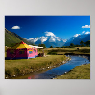 Zelt in einem Touristenzentrum in den majestätisch Poster
