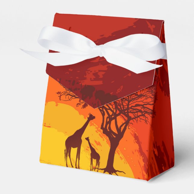 Zelt Paper Gevor Box African Safari Giraffe Sun Geschenkschachtel (Vorderseite)