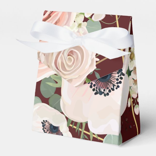 Zelt Paper Gevor Box Geometric Garden Rose Wein Geschenkschachtel (Vorderseite)