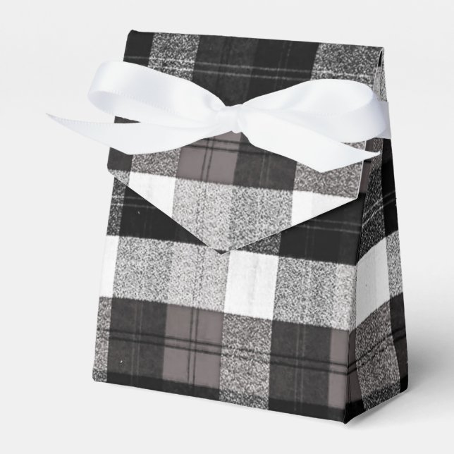 Zelt Papier Gefallen Box Xmas Baffalo Kariert Blac Geschenkschachtel (Vorderseite)