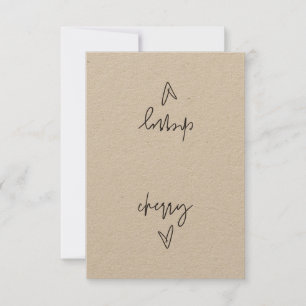 Zeltkarte für das Cherry-Food-Etikett