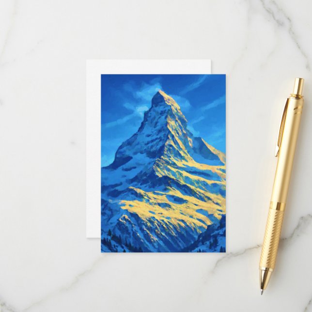 Zematt Matterhorn Schweiz Begleitkarte (Vorderseite/Rückseite Beispiel)