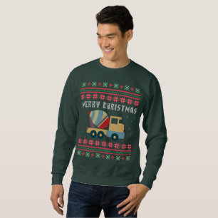Zement-Lkw Ugly Weihnachtskraut Sweatshirt