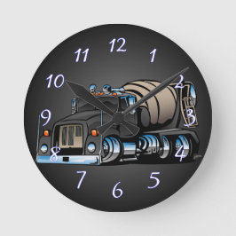 Zement Mixer Truck Runde Wanduhr