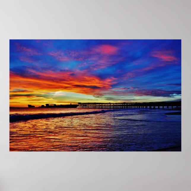 Zement Ship Sunset Poster (Vorne)