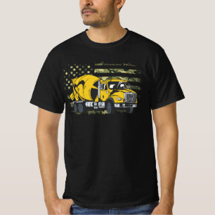 Zement Truck Betonmischer Camouflage Amer T-Shirt