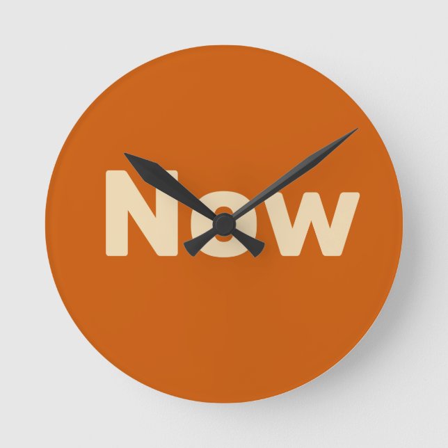 Zen, Achtsamkeit, einfache, verbrannte Orange Runde Wanduhr (Vorderseite)