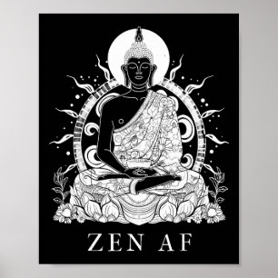 Zen Af Buddha Lustiger Buddhismus Yoga Yogi Buddhi Poster