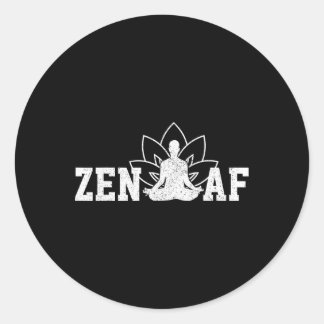 Zen Af Lustige Meditation Buddhismus Spiritual Bud Runder Aufkleber