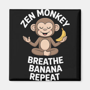 Zen-Affe Atmet Nana Wiederholung Lustige Yoga-Medi Magnet
