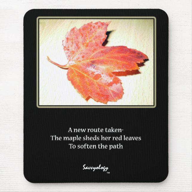 Zen-Ahorn-Gedicht u. Kunst Mousepad (Vorne)