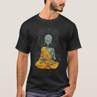 Zen Alien  For Men Women Cool Buddha Yoga T-Shirt