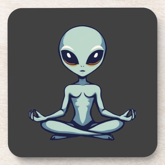 Zen Alien Getränkeuntersetzer (Vorderseite)
