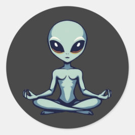 Zen Alien Runder Aufkleber