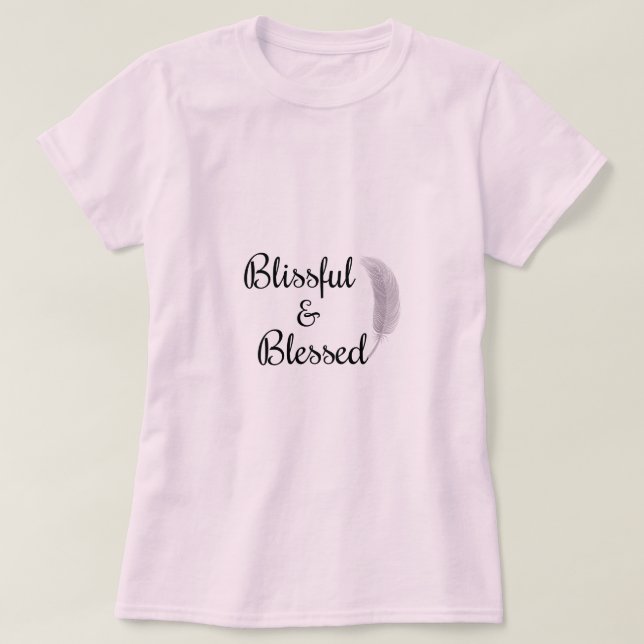 Zen Angel Feather positive Energie rosa T - Shirt (Design vorne)