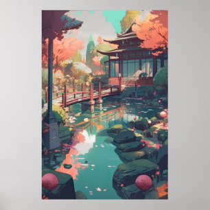 Zen Anime Poster - Lofi Wand an Wand Kunst für Ind