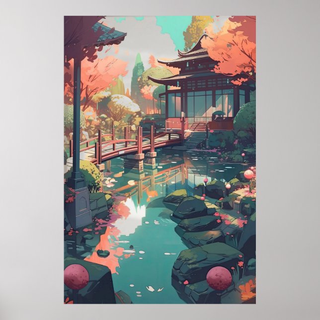 Zen Anime Poster - Lofi Wand an Wand Kunst für Ind (Vorne)