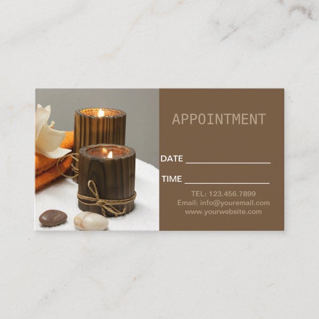 Zen Aromatherapie WELLNESS-CENTER Massage Behandlu Terminkarte (Vorderseite)