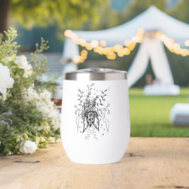 Zen Art: Blüte gezeichnet - Trinkflasche