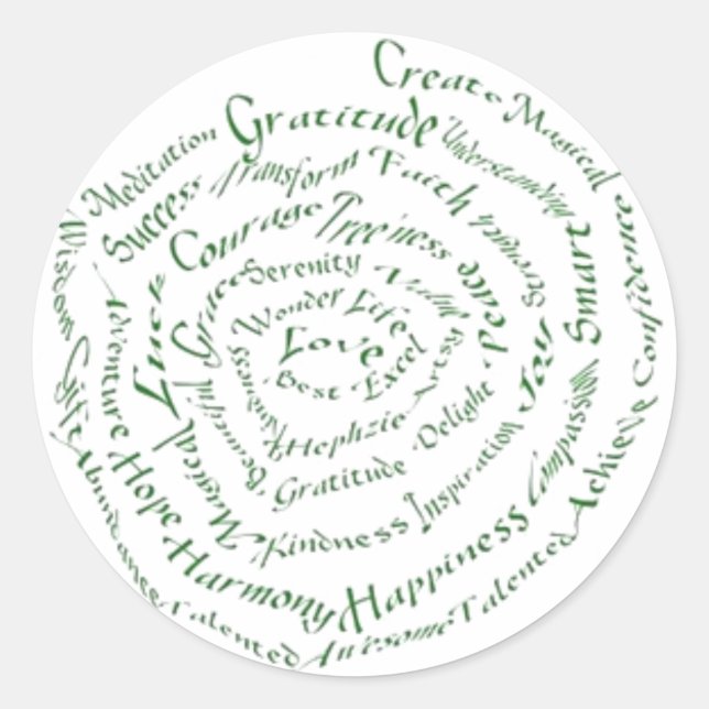 Zen Art "Vibrate your Sessings" Runder Aufkleber (Vorderseite)