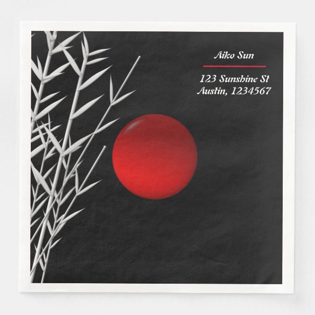 Zen Art ,viel Glück ,personalisiert Serviette (Vorderseite)