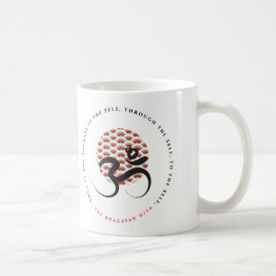 Zen Asian Red Sun Yoga Moderne Kalligraphie Om Om Kaffeetasse