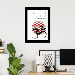 Zen Asian Red Sun Yoga Moderne Kalligraphie Om Om Poster