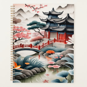 Zen Asiatische Landschaft Pagode Szenische Kunst S Planer