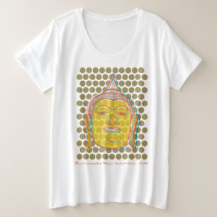 Zen-Asiatischer Gelber Buddha-Offset auf modernen  Große Größe T-Shirt