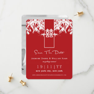 Zen Bamboo Double Happy Chinesisch Save the Date