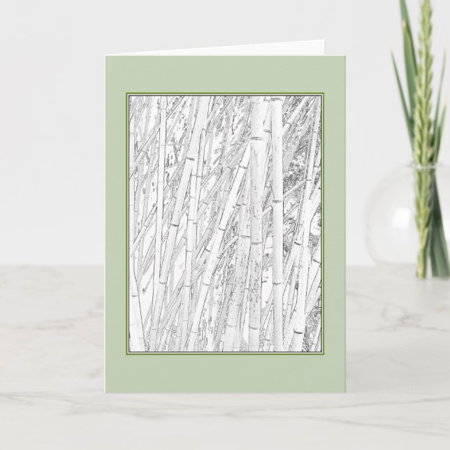 'Zen Bamboo' leere Grußkarte Karte (Vorderseite)