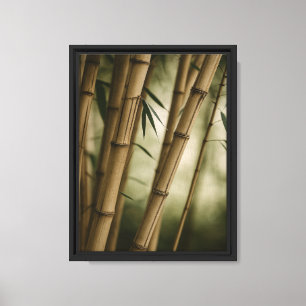 Zen Bamboo Stalks Nah-up Gerahmte Leinwand Drucken
