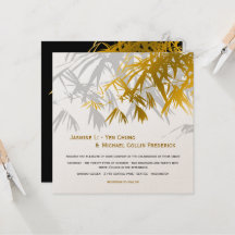 Zen Bamboo Verlasse Gold Black Modern Asian Weddin