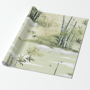 Zen-Bambuswald Botanisches Muster (1) Geschenkpapier