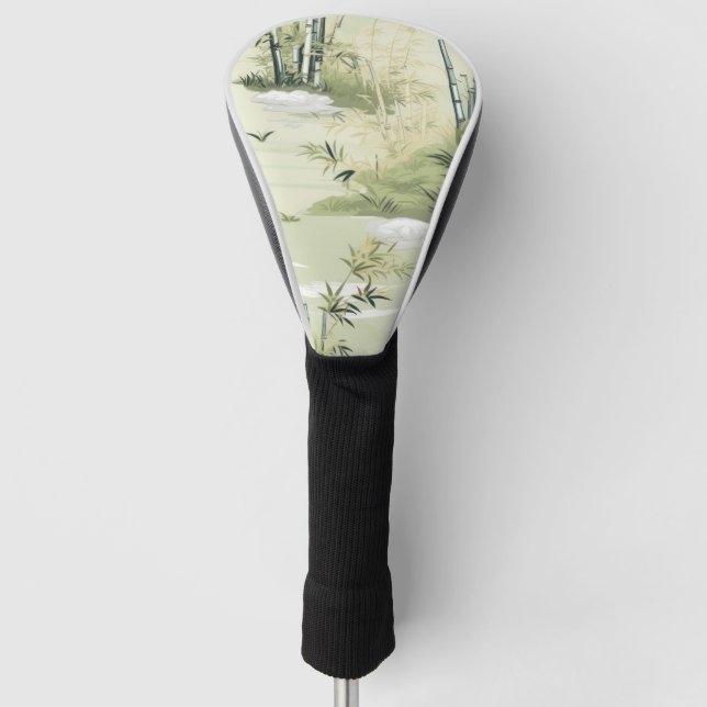 Zen-Bambuswald Botanisches Muster (1) Golf Headcover (Vorderseite)
