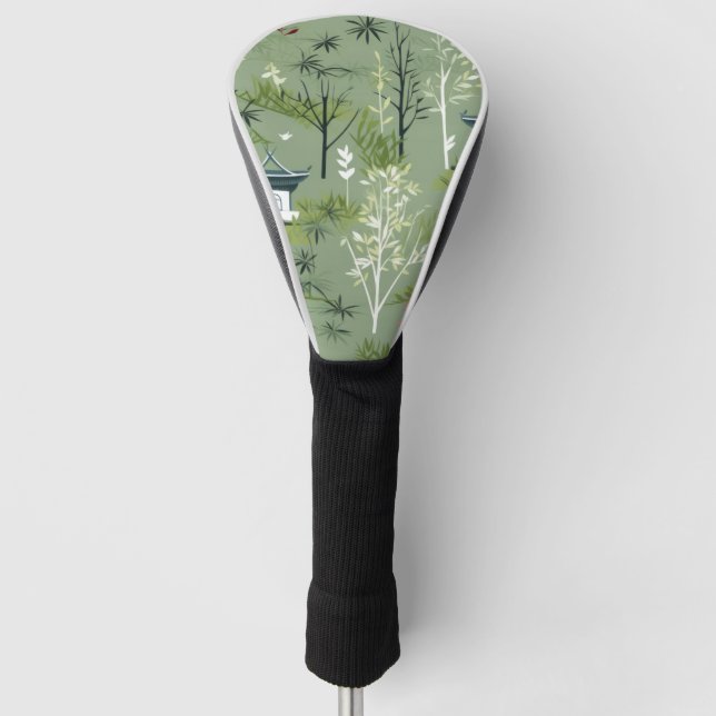 Zen-Bambuswald Botanisches Muster (2) Golf Headcover (Vorderseite)