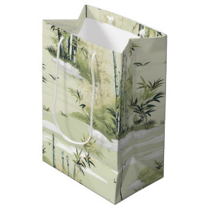 Zen-Bambuswald Botanisches Muster (2) Mittlere Geschenktüte