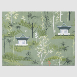 Zen-Bambuswald Botanisches Muster (2) Seidenpapier