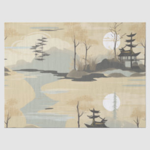 Zen-Bambuswald Botanisches Muster (4) Seidenpapier