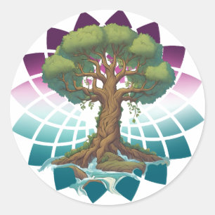 Zen-Baum Runder Aufkleber