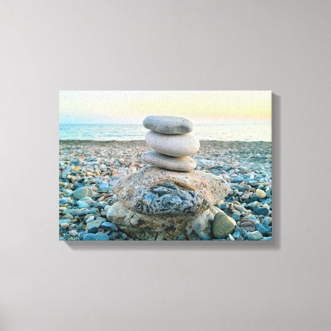 Zen Beach Stones Leinwanddruck (Vorderseite)