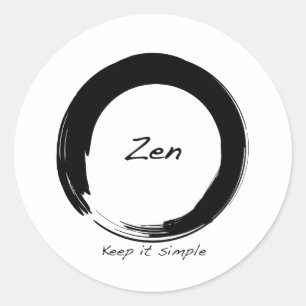 Zen: Behalt es einfach Runder Aufkleber