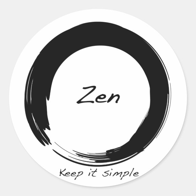 Zen: Behalt es einfach Runder Aufkleber (Vorderseite)